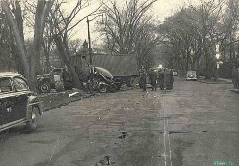 Какими были аварии в XX веке. Старые автоаварии фотографии.  
